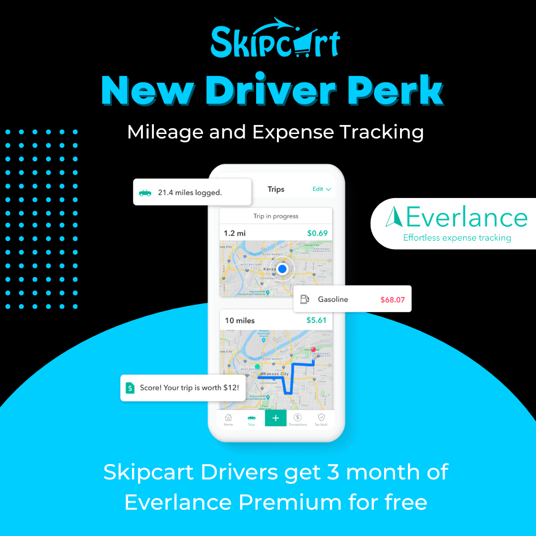 New Skipcart Driver Perk Everlance Mileage And Expense Tracker 